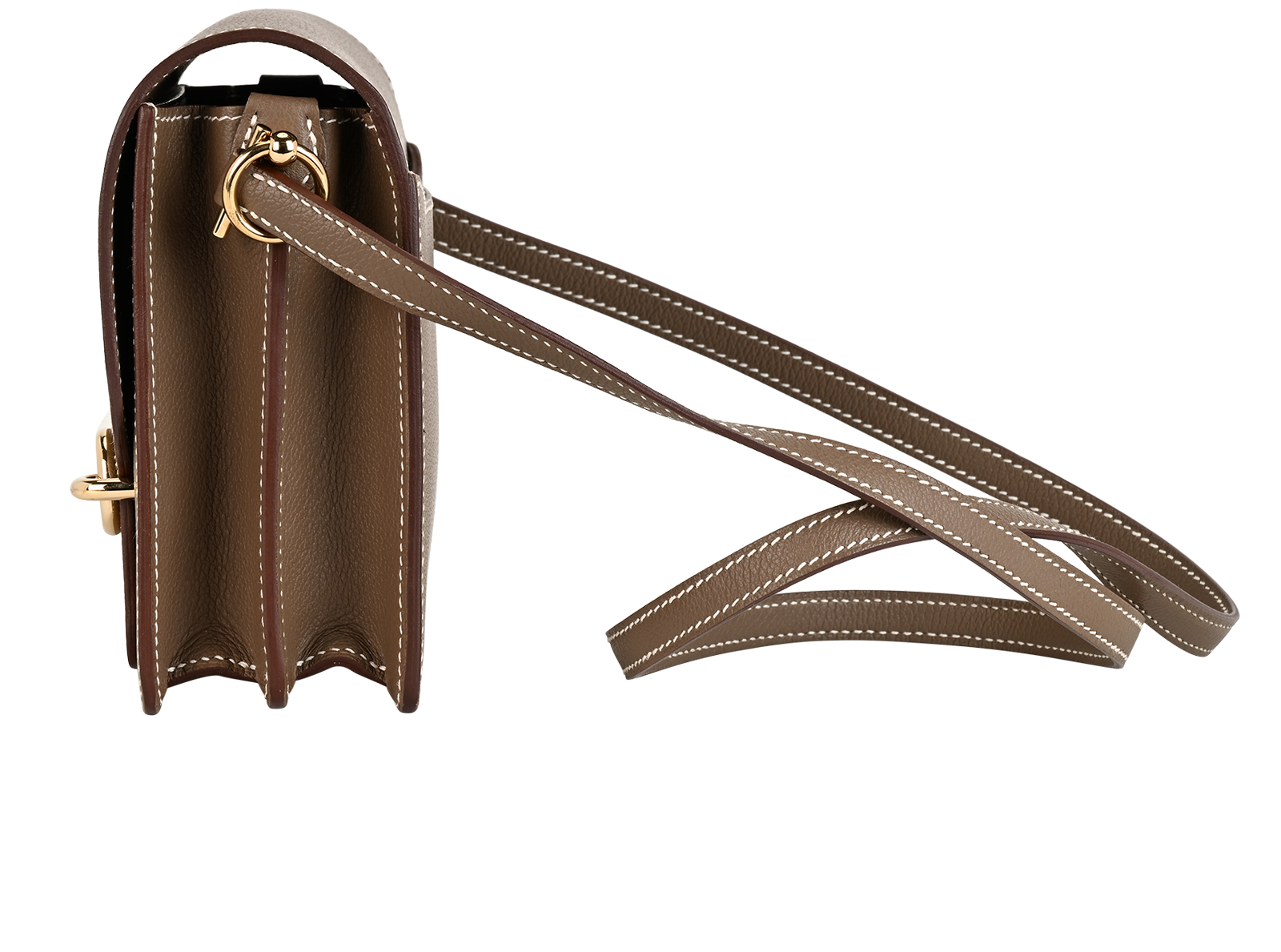 Roulis Shoulder Bag In Evercolor Etoupe, &pound;5,500, Handbags, Taupe, Leather, Bottom view
